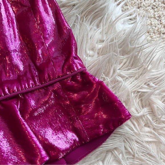 NWT Self Portrait pink velvet ruffle mini skirt - Picture 10 of 13